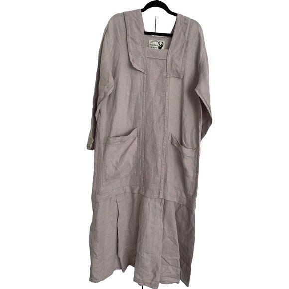 A Rare Find! Vintage Jeanne Engelhart Angelheart Designs 100% Linen Dress Large